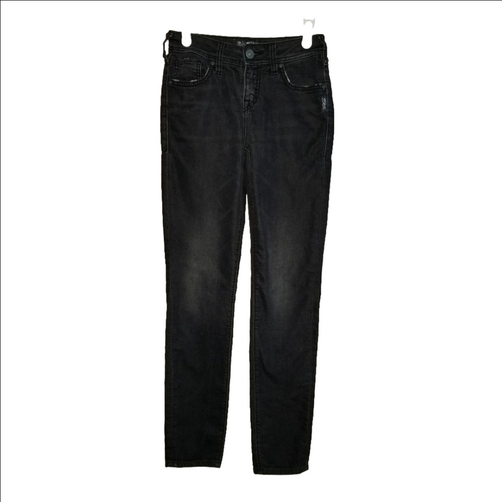 Silver Aiko Womens Joga Hogh Waisted Skinny Jeans Black Label Reads Size 25x31